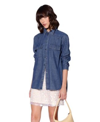 Women's Chambray Snap-Button Shirt
