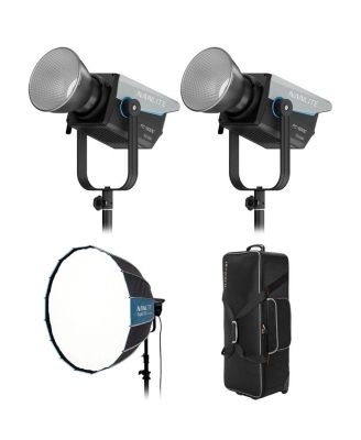 FC-500C 500W RGBW COB LED Video 2-Light Kit, Bundle with Rapid 90 Parabolic Softbox and CB-06 Wheeled Hard Carrying Case
