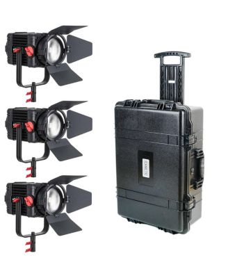 Boltzen F-150S 150W Fresnel Focusable LED Bi-Color 3-Light Kit