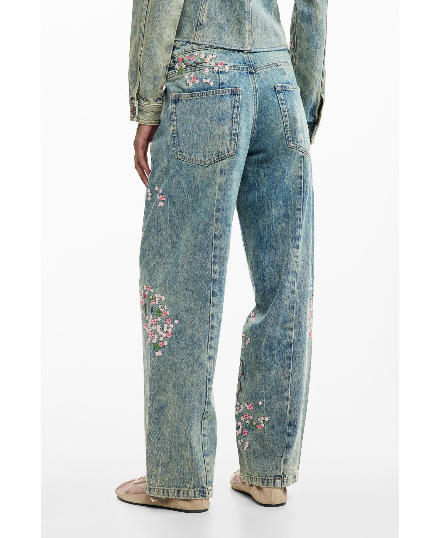 Women's Regular embroidered denim pants
