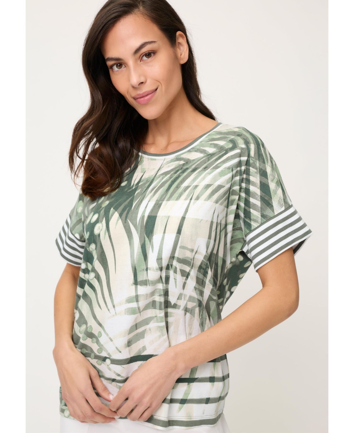 Women's Abstract Palm Print T-Shirt