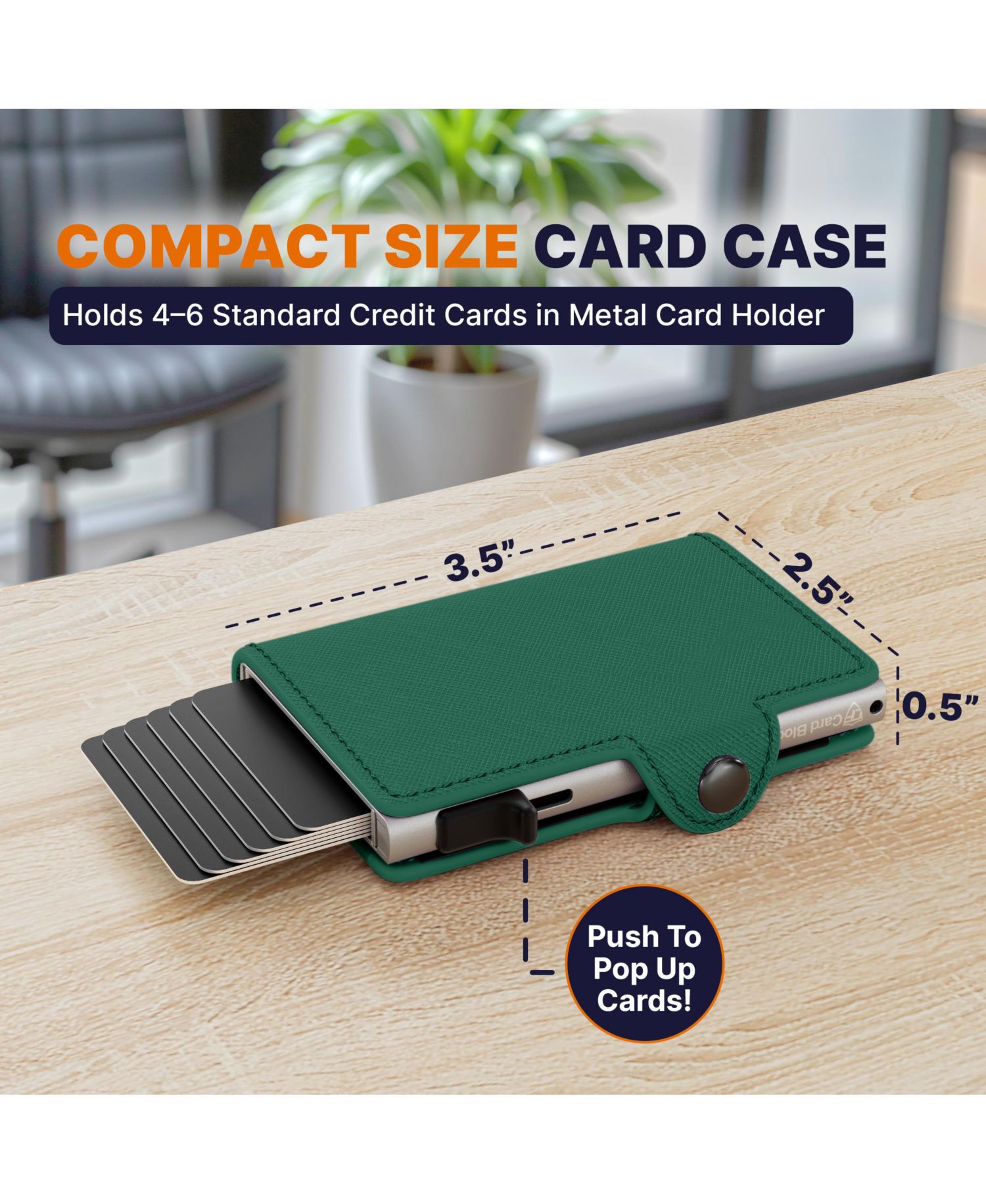 RFID Pop Up Wallet for Women - Slim Minimalist Credit Card Holder (4-6 Card Capacity) - Aluminum Metal Case