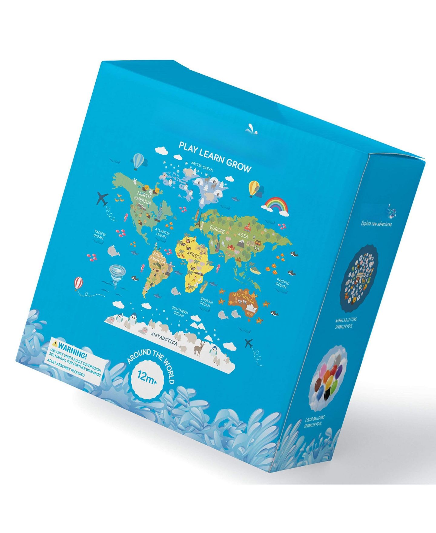 Детская игрушка GNUADZ Kids' Educational Splash Pad with Fountain Sprinklers, Ages 12 Months+, цвет: Around The World — фото 3