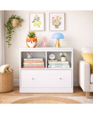 Kids Toy Organizers and Storage, Toddlers Bookcase with Drawer, Wooden Kids Cabinet, for Playrooms, Bedrooms and Nurseries