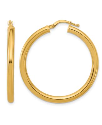 Round Hoop Earrings in 18k Yellow Gold (30mm)
