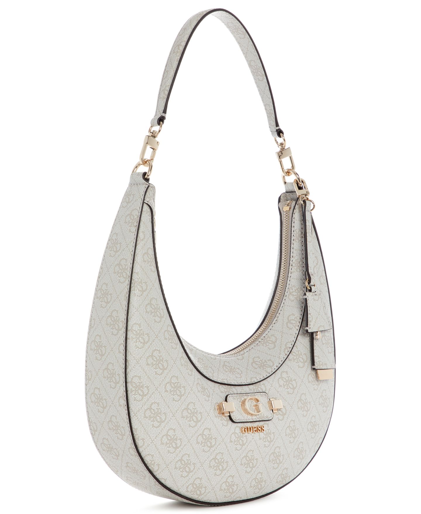 Женская сумка GUESS Lindsey Small Hobo Handbag, цвет: Бежевый — фото 3