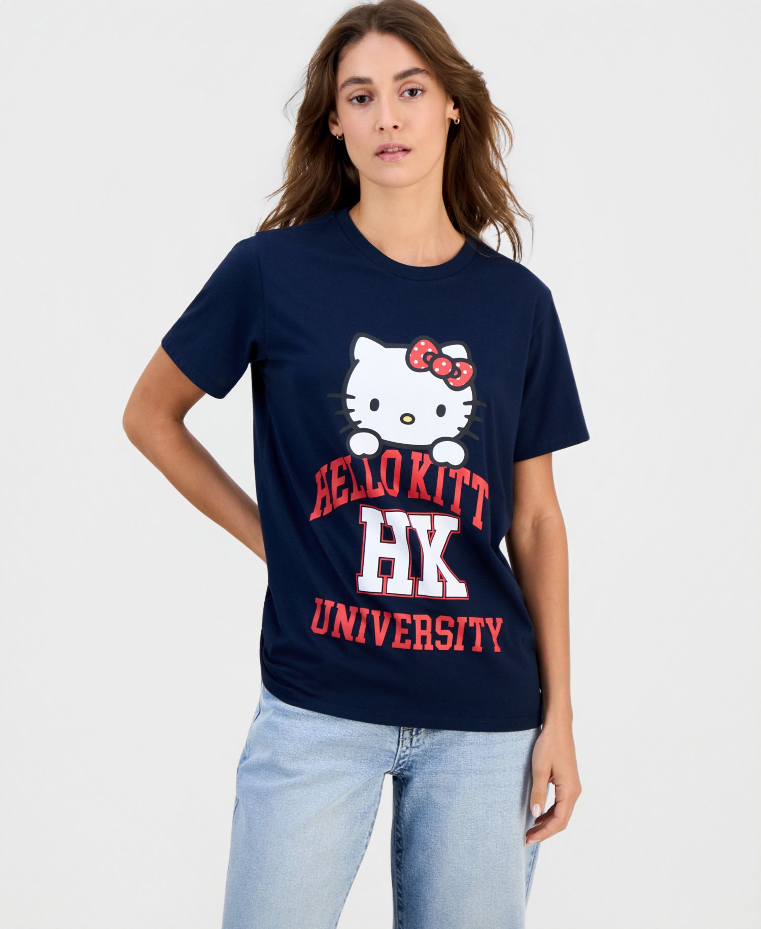Juniors' Hello Kitty University Short-Sleeve T-Shirt