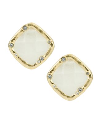 Semi-Precious Stone Button Post Earrings