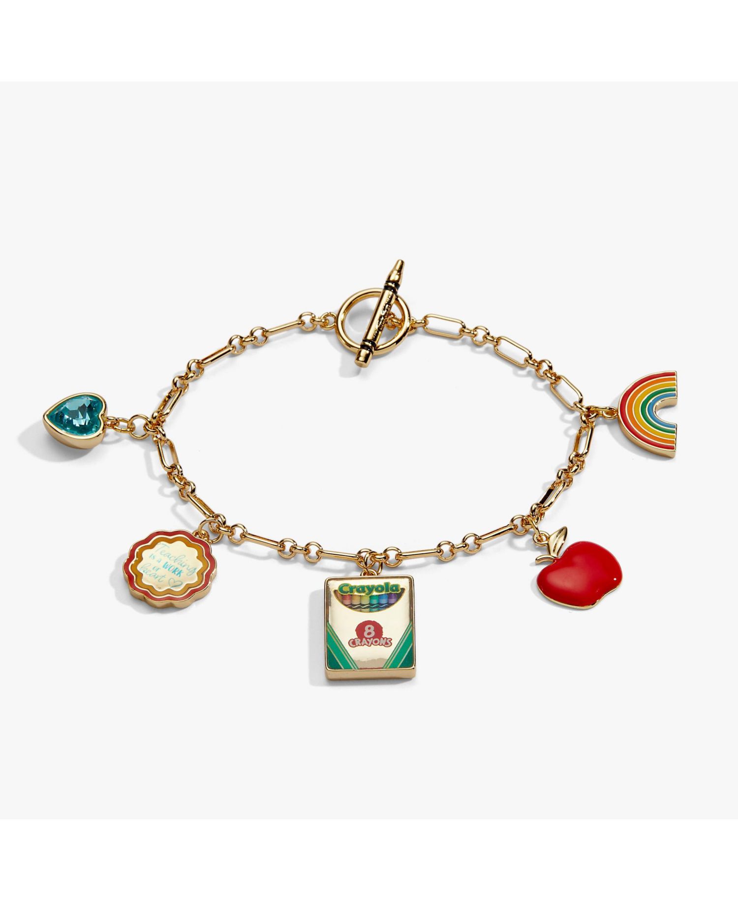 Crayola 'Teaching Is A Work Of Heart' Toggle Bracelet