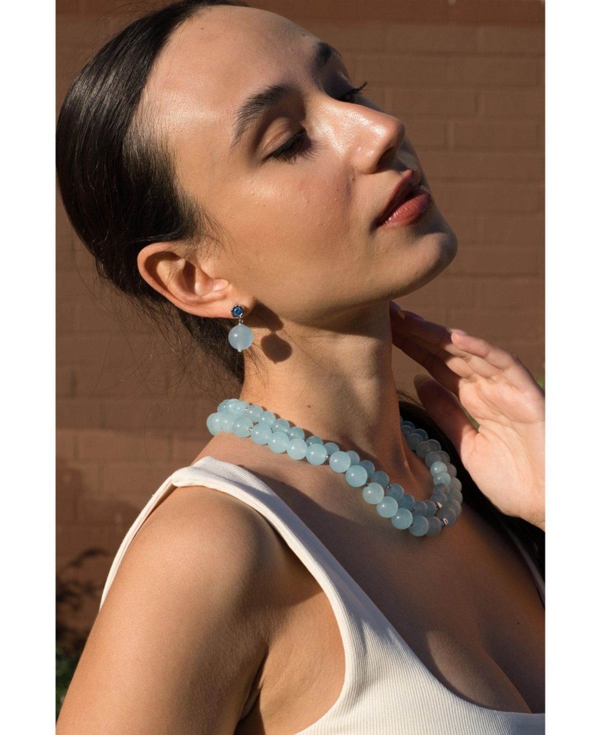 Classicharms Isla Aquamarine Bead Drop Earrings