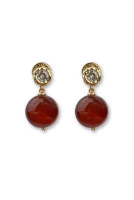 Classicharms Ophelia Red Agate Bead Drop Earrings - Red