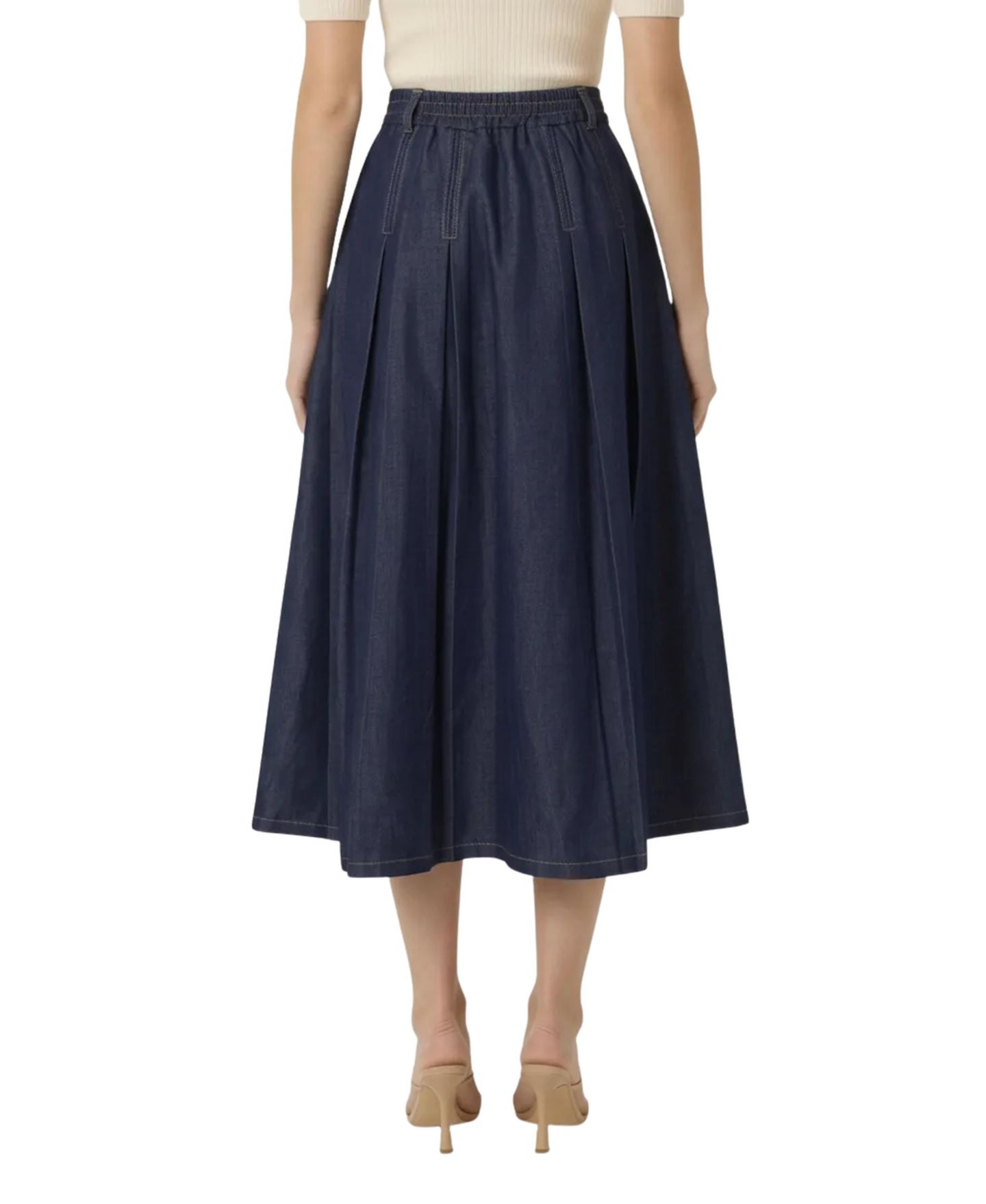 Женская юбка Modenaire High-Waist Pleated A-Line Midi — фото 2