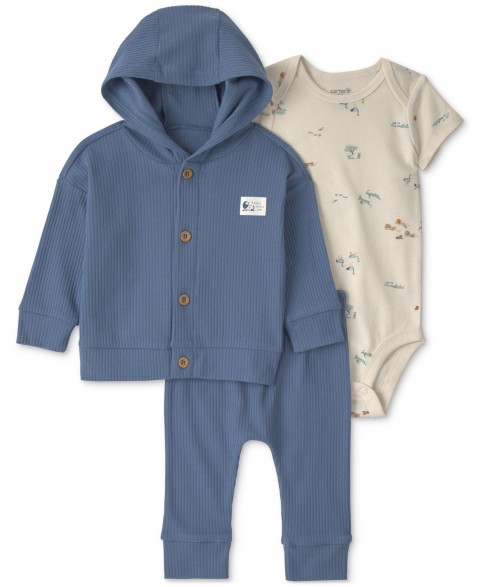 Carter's Baby Boys' Layering Bodysuit, Cardigan and Pants, 3-Piece Set