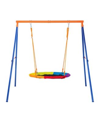Backyard Swing Set 440lbs Capacity 40 inch Saucer Swing with Metal Stand