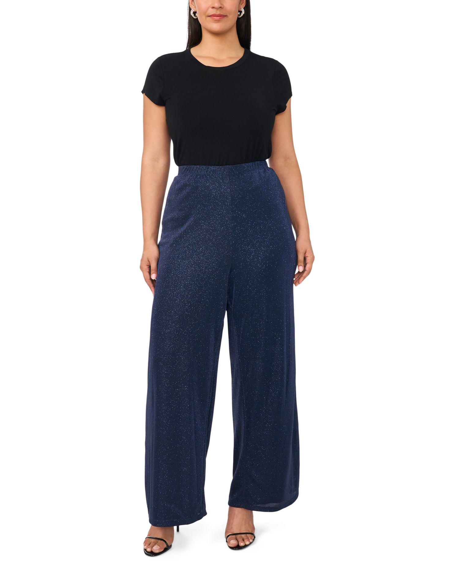 Plus Size Side Slit Cropped Pull-On Pants