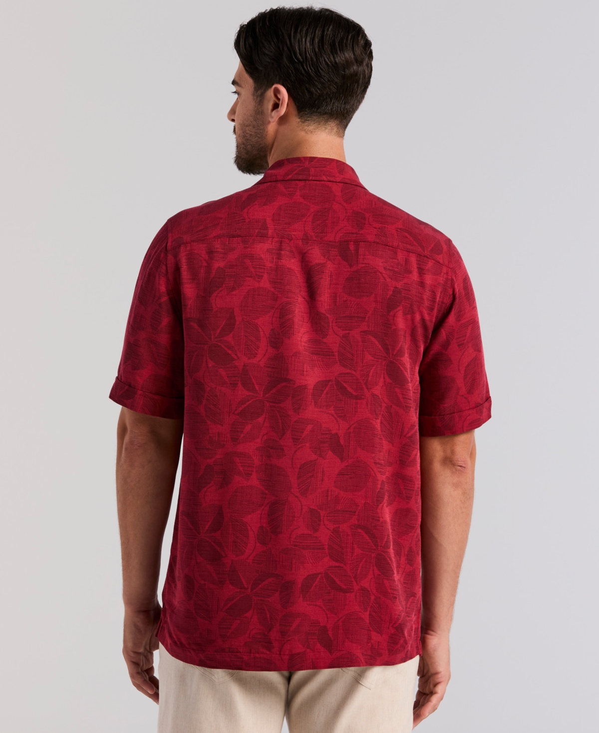 Cubavera Men's Tonal Floral Print Shirt