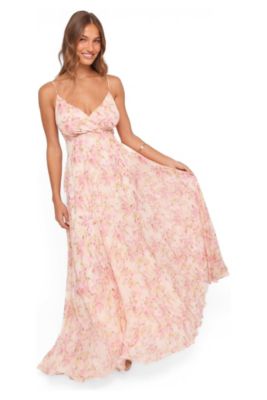 knee length dresses for ladies Smocked-Waist Maxi Dress