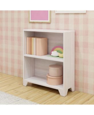 Bookshelf, 2 Shelf Bookcase Modern Farmhouse Solid Wood Shelves for Bedroom