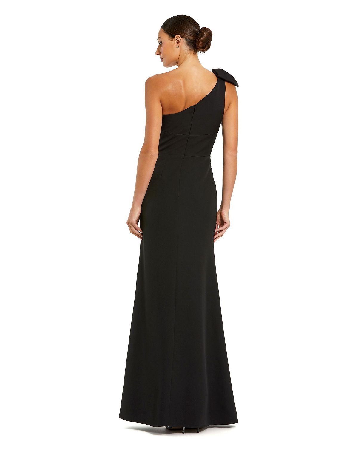 Mac Duggal Petite Crepe One Shoulder Gown With Bow view 2 — MAYCSS fashion products