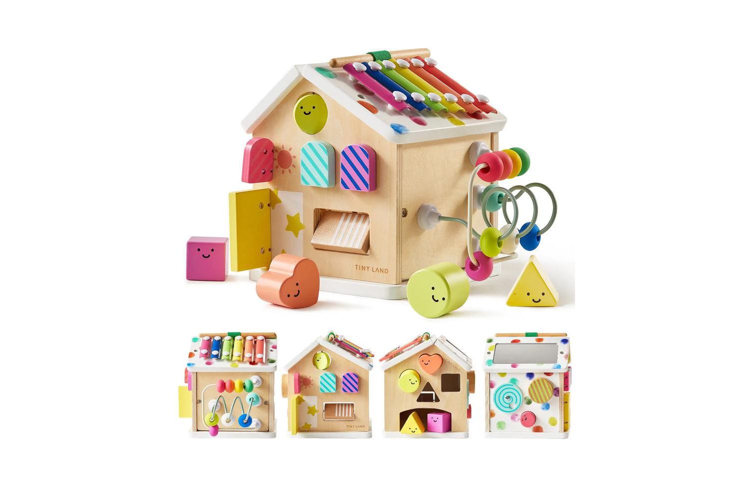 9-in-1 Wooden Activity Cube - Montessori Baby Activity Center