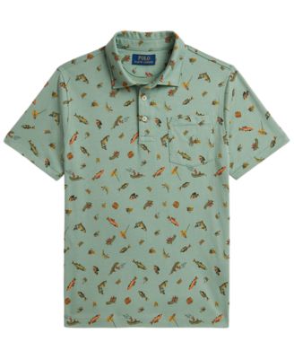Boys' 8-20 Fishing Print Short-Sleeve Polo Shirt