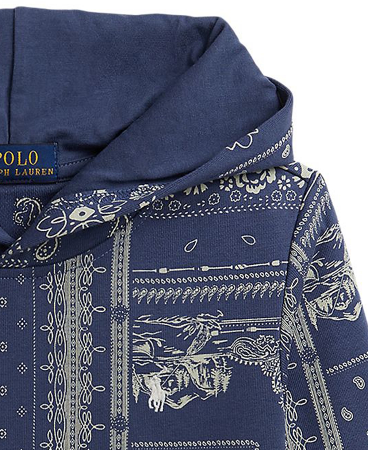 Polo Ralph Lauren Boys' 2T-7 Bandanna-Print French Terry Hoodie