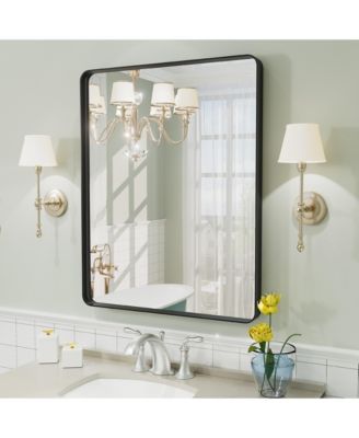 24" x 30" High-Strength Tempered Glass and Aluminum Alloy Framed Wall Decor Bathroom Vanity Mirror
