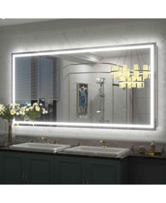 60" x 30" Super Bright Front and Back LED Lighted Anti-Fog Tempered Glass Bathroom/Vanity Mirror with ETL and 3-Year Warranty