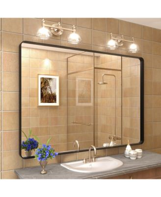 30" x 40" High-Strength Tempered Glass and Aluminum Alloy Framed Wall Decor Bathroom Vanity Mirror