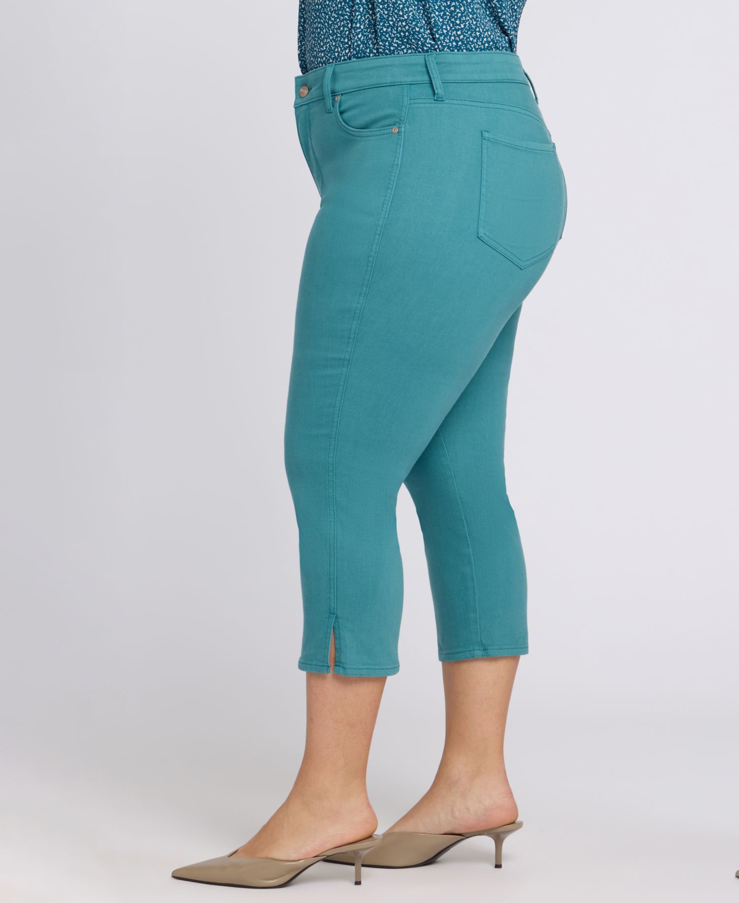 Plus Size Chloe Capri Jeans with Lift Tuck Technology in Cool Embrace Denim