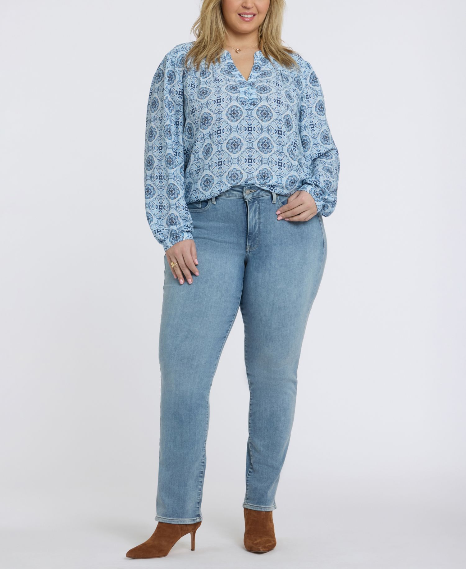 Plus Size Trinity Split Neck Top