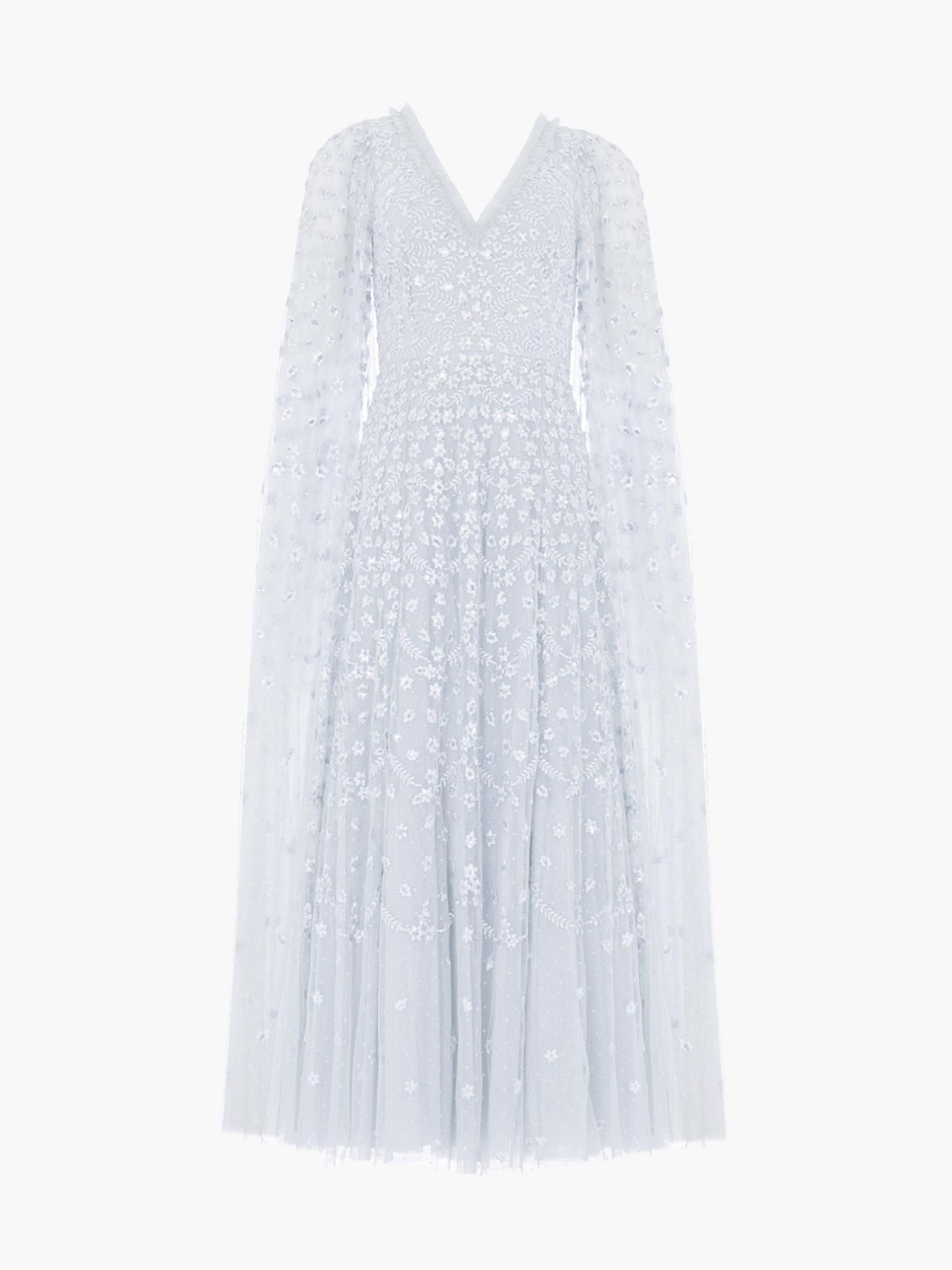 Женское платье Needle & Thread Clover Cape Sleeve Ankle Gown, цвет: Ледяной синий — фото 2