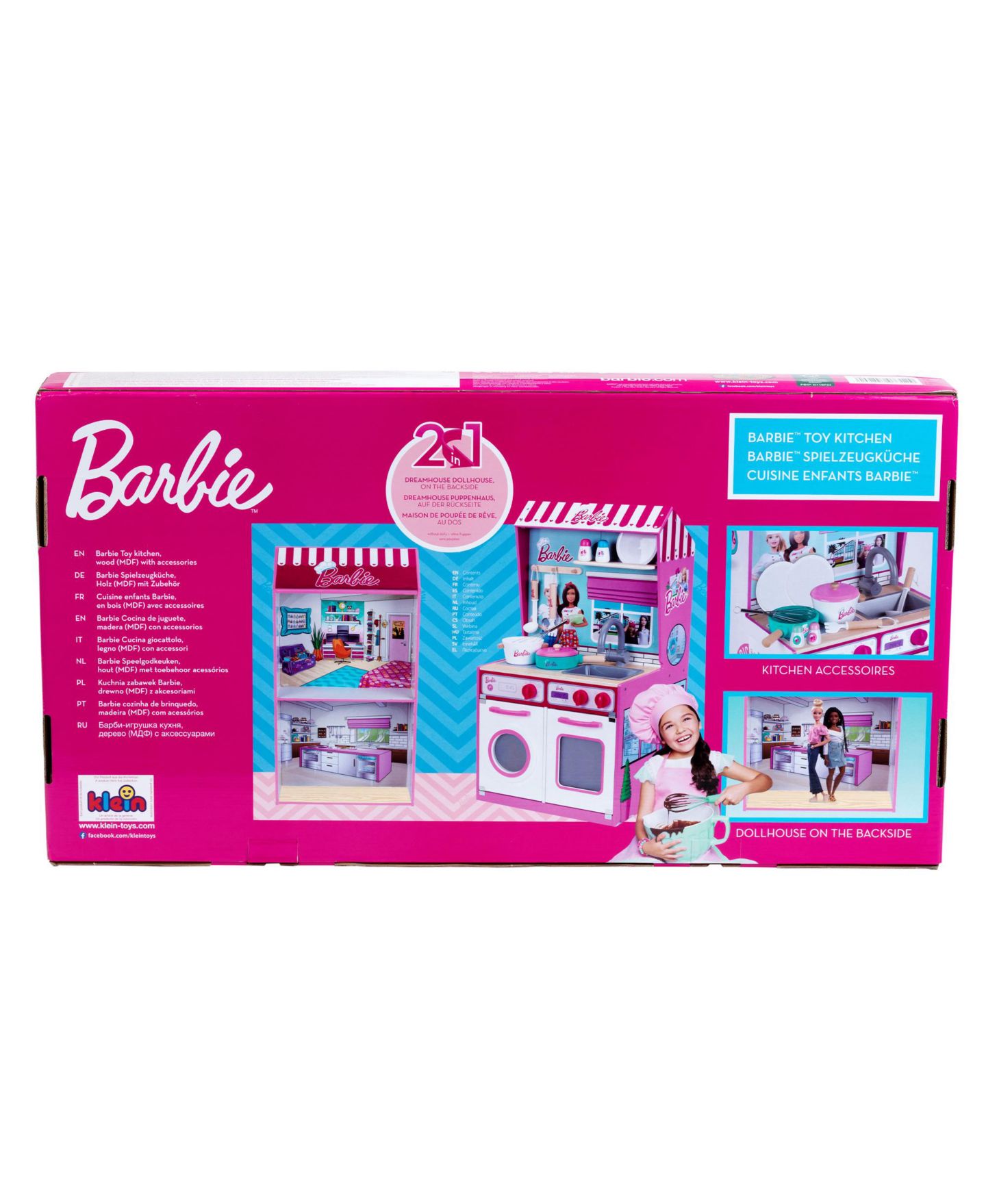 Деревянно-металлическая игрушечная кухня и кукольный домик Barbie Theo Klein 2-в-1 — фото 8