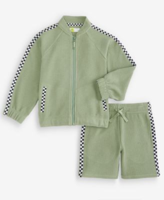 Toddler Boys' 12M-5T Textured-Knit Jacket & Shorts Set