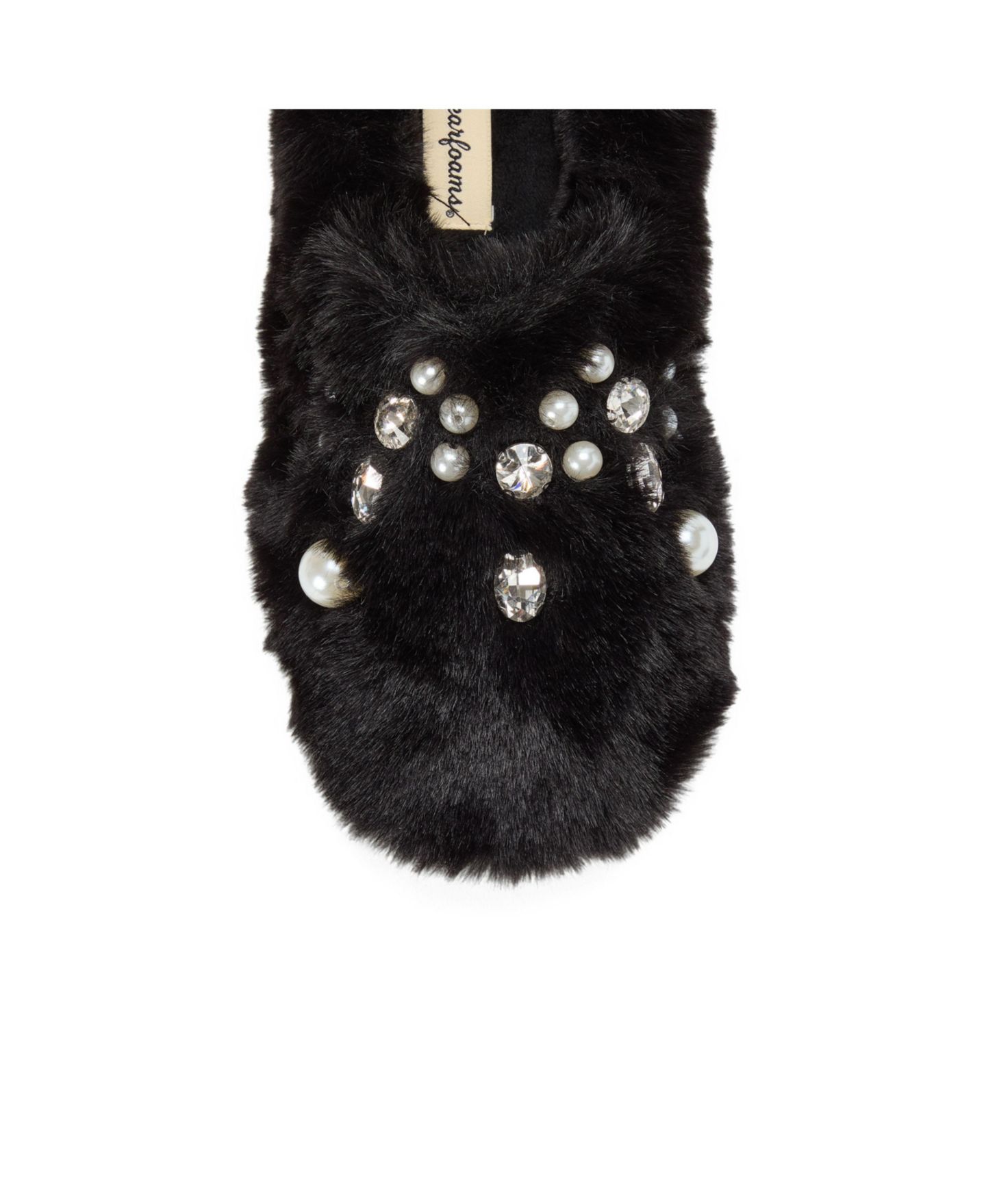 Женские сабо Dearfoams Annabelle Pile Clog Slipper with Embellishment, цвет: Чёрный — фото 6