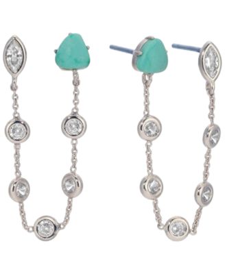 Double Piercing Turquoise Earrings