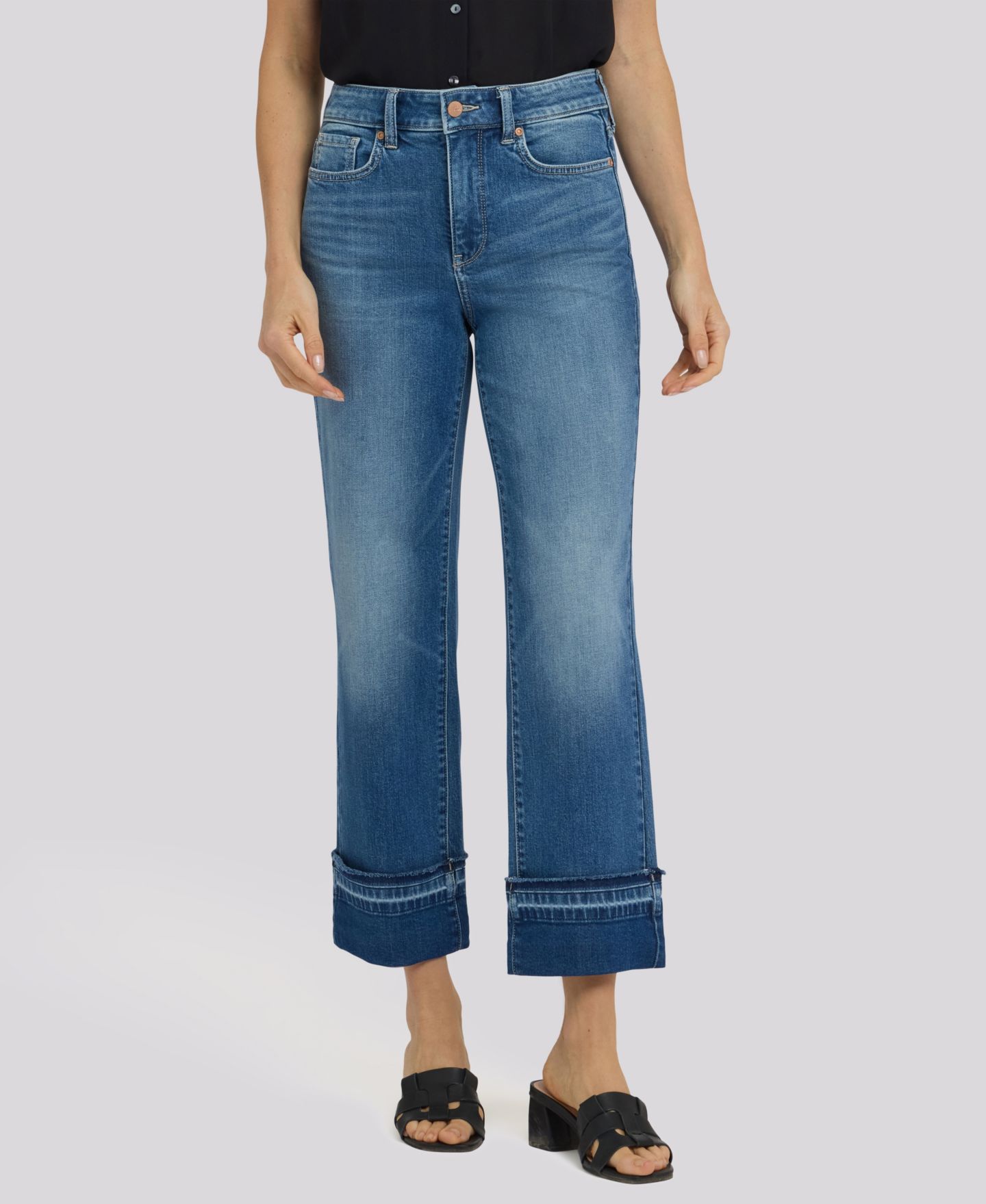Женские джинсы NYDJ Petite Bailey Relaxed Straight Jeans with Hem Detail and Lift Tuck Technology, цвет: Sun Soak — фото 2
