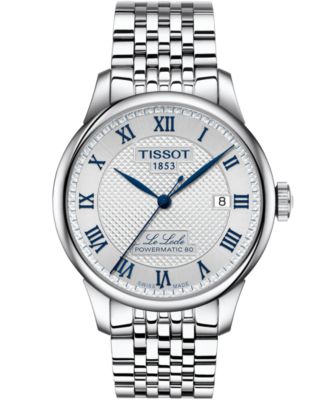 Men's Swiss Automatic Le Locle Powermatic 80 Stainless Steel Bracelet Watch 39mm