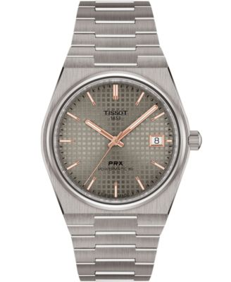 TISSOT PRX 38mm パワーマティック80 チタニウム Tissot Unisex Gray Titanium Bracelet Watch, 38mm - Macy's