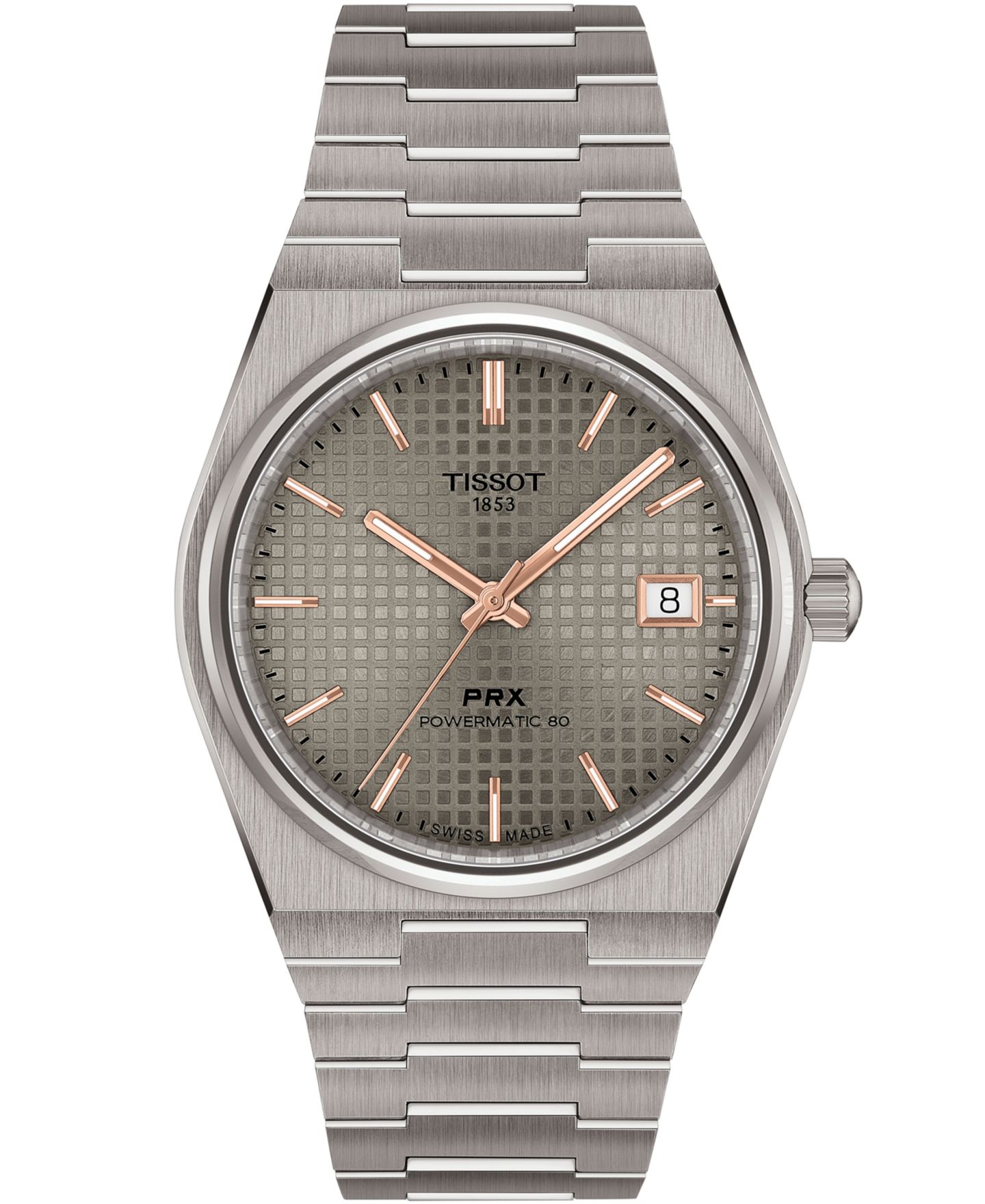 Часы Tissot Unisex Gray Titanium Bracelet Watch, 38mm — фото 1