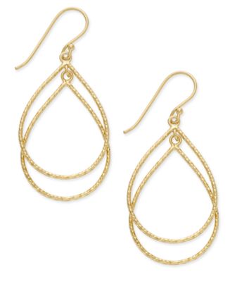 Giani Bernini Double Teardrop Drop Earrings in 18k Gold-Plated Sterling ...