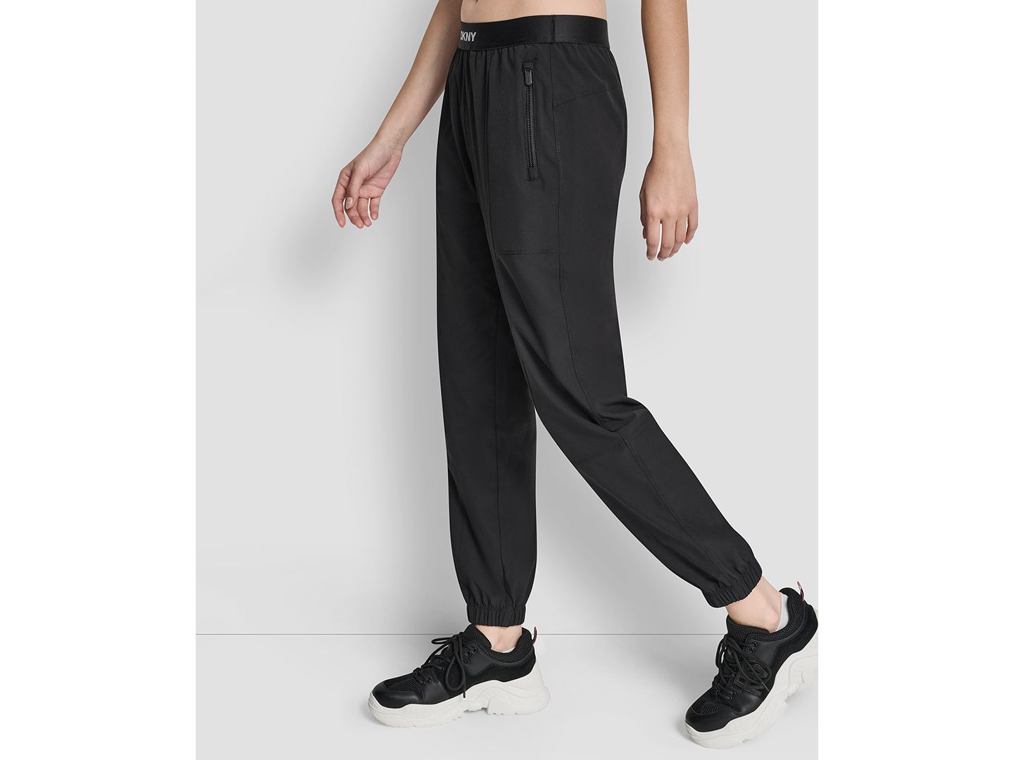 Женские брюки DKNY Sport High-Rise Jogger, цвет: Чёрный — фото 3