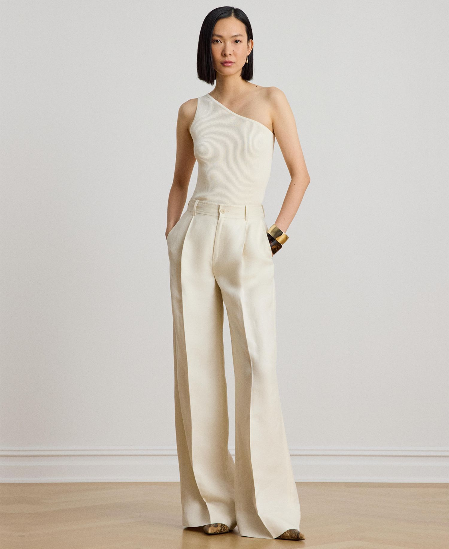 Women's Rib-Knit One-Shoulder Sweater