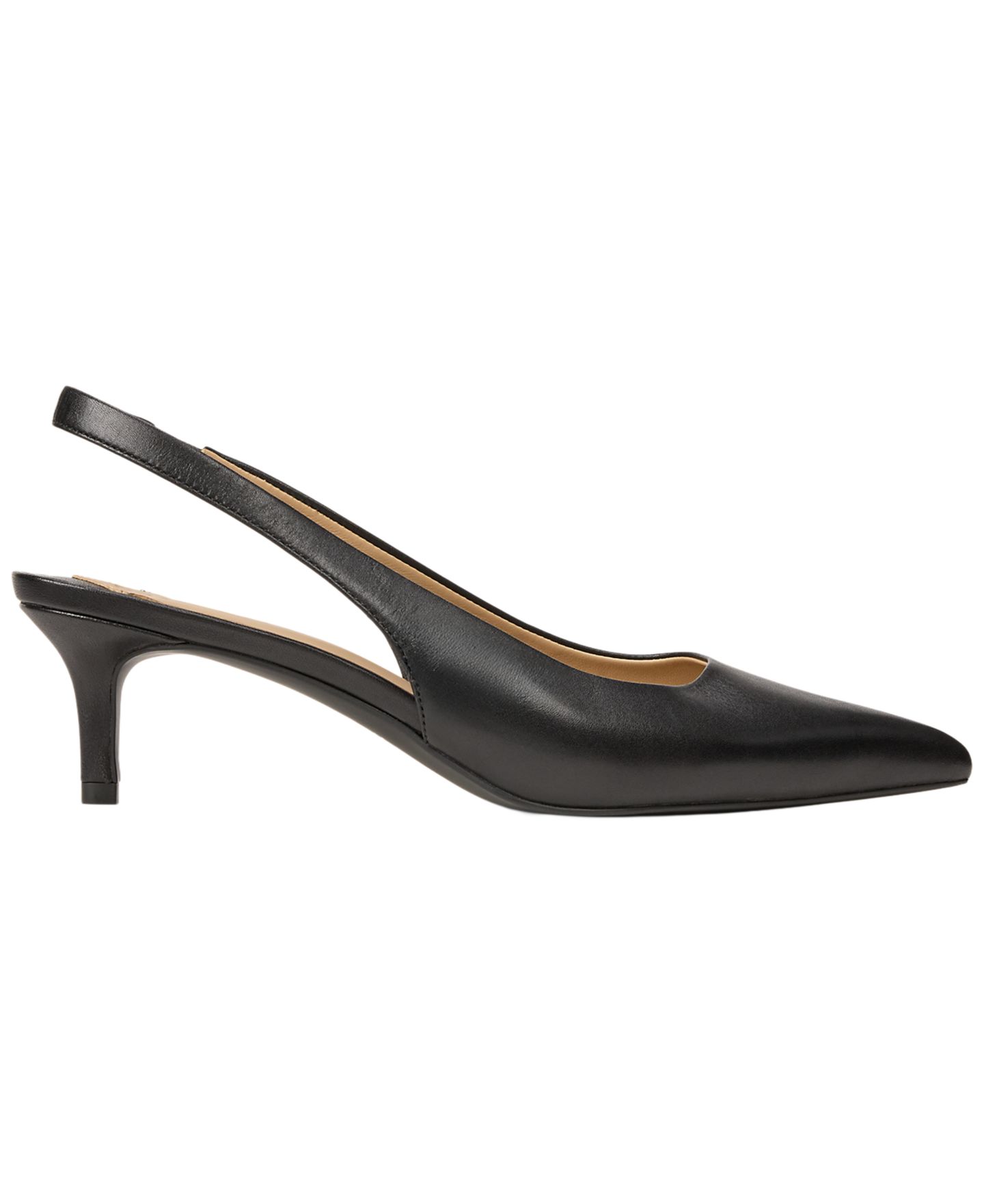 Женские туфли Lauren Ralph Lauren Lolah II Slingback Pumps, цвет: Чёрный кожаный — фото 2