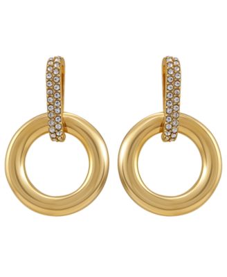 Gold-Tone Door Knocker Drop Earrings