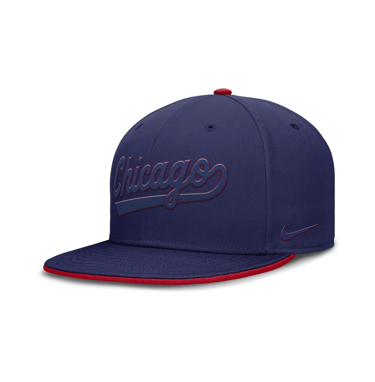Мужская кепка Nike Blue Chicago Cubs Dri-FIT Round Bill True Fitted Hat — фото 1