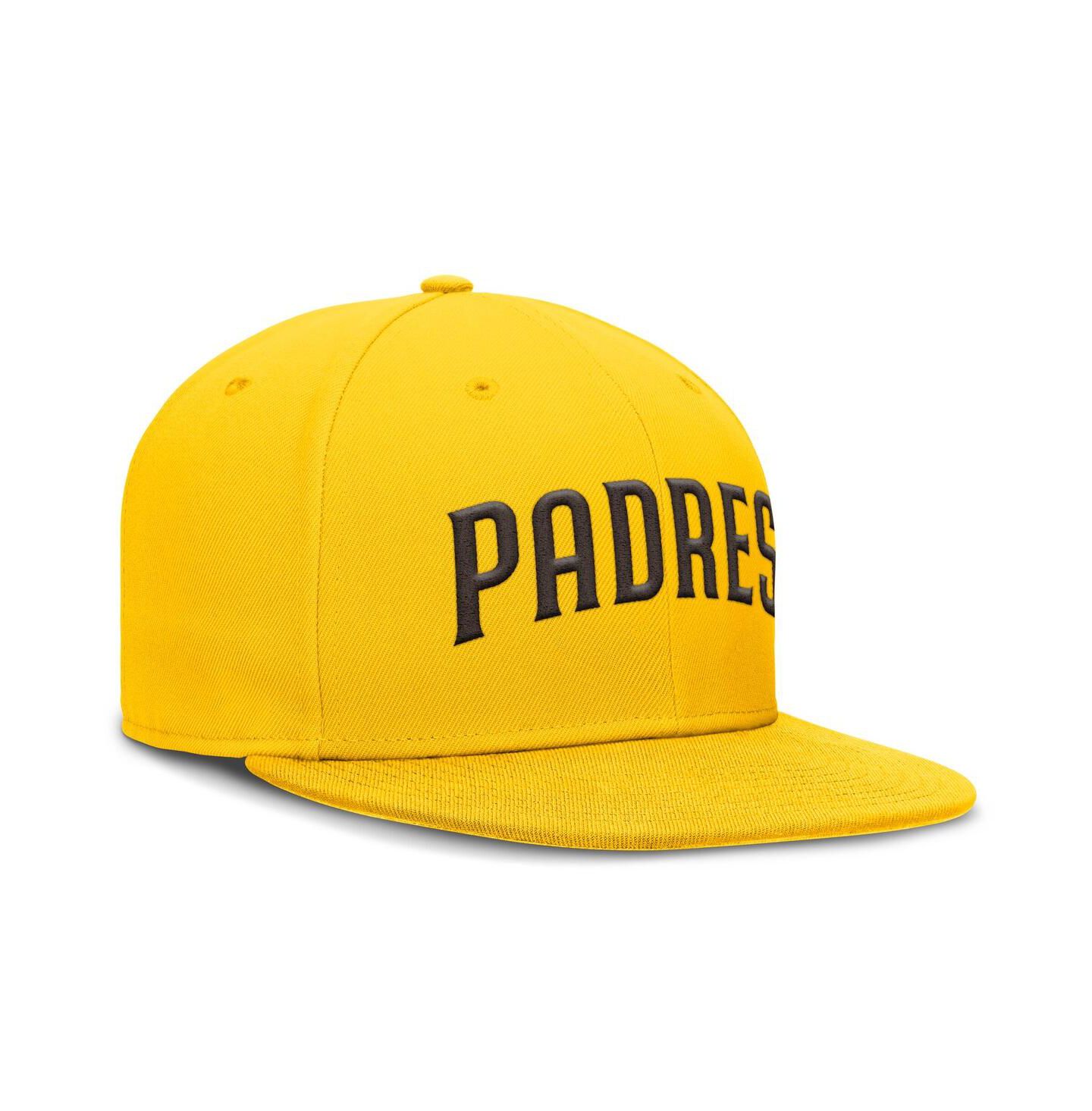 Мужская кепка Nike Gold San Diego Padres Wordmark Dri-FIT Round Bill True Fitted Hat — фото 3