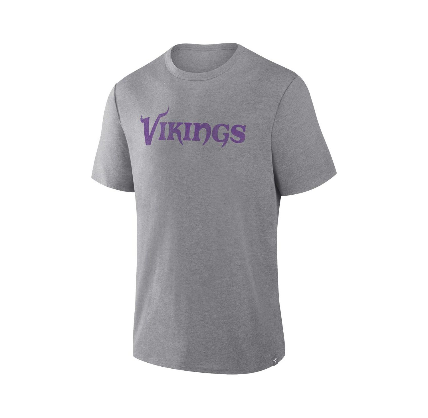 Men's Heather Gray Minnesota Vikings Pass Rush Tri-Blend T-Shirt