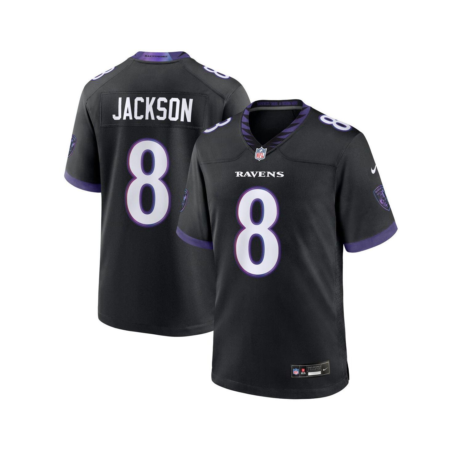 Men's Lamar Jackson Black Baltimore Ravens Alternate Game Jersey