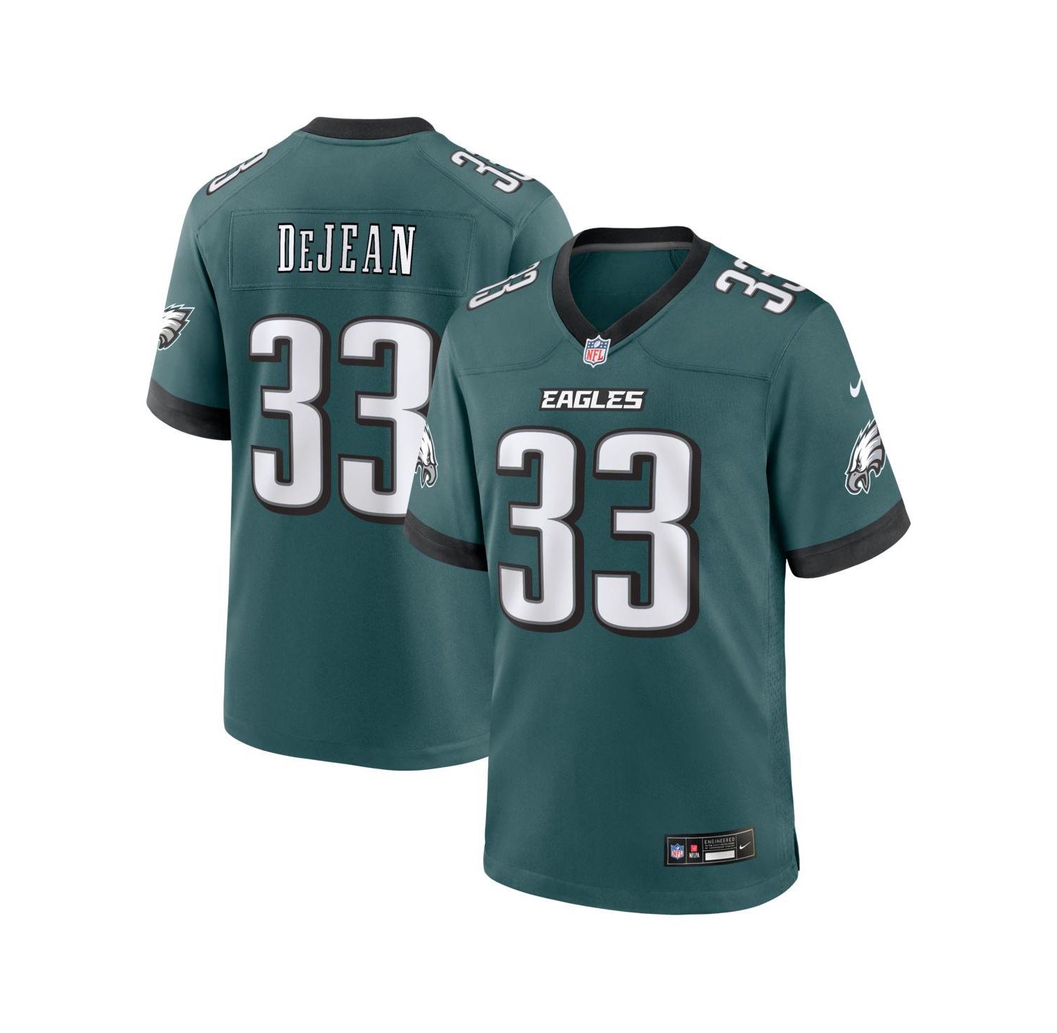 Men's Cooper DeJean Midnight Green Philadelphia Eagles Team Game Jersey